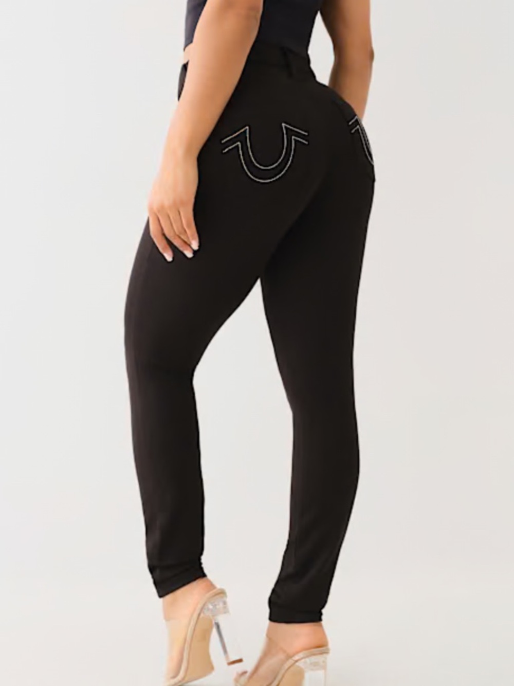 True Religion Black Stretch Jenny Curvy Jeans with Signature Back Pockets- NWOT